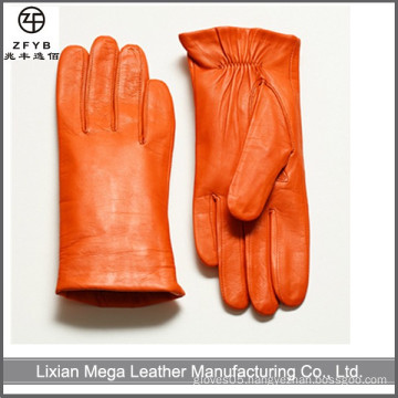 fashion dress orange leather gloves manufacturer in alibaba china